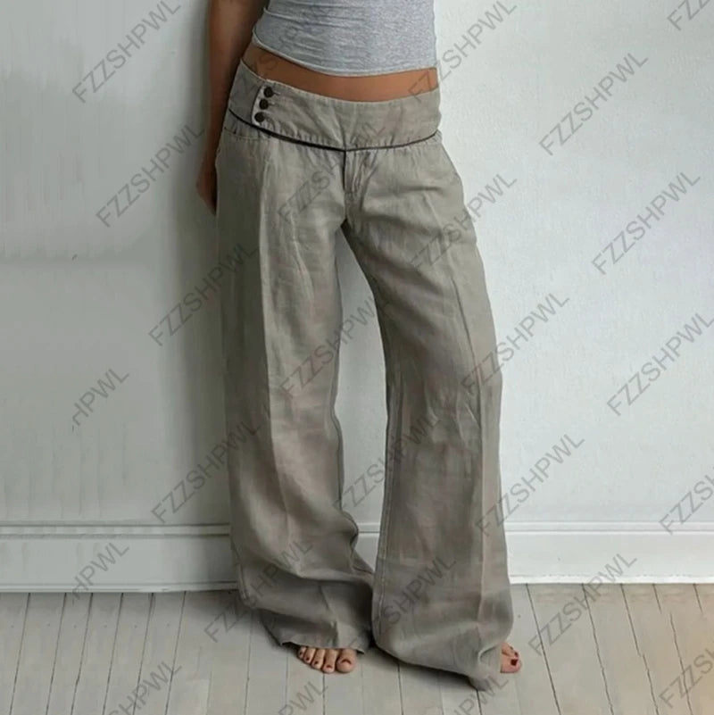 Grey Low Waist Trousers