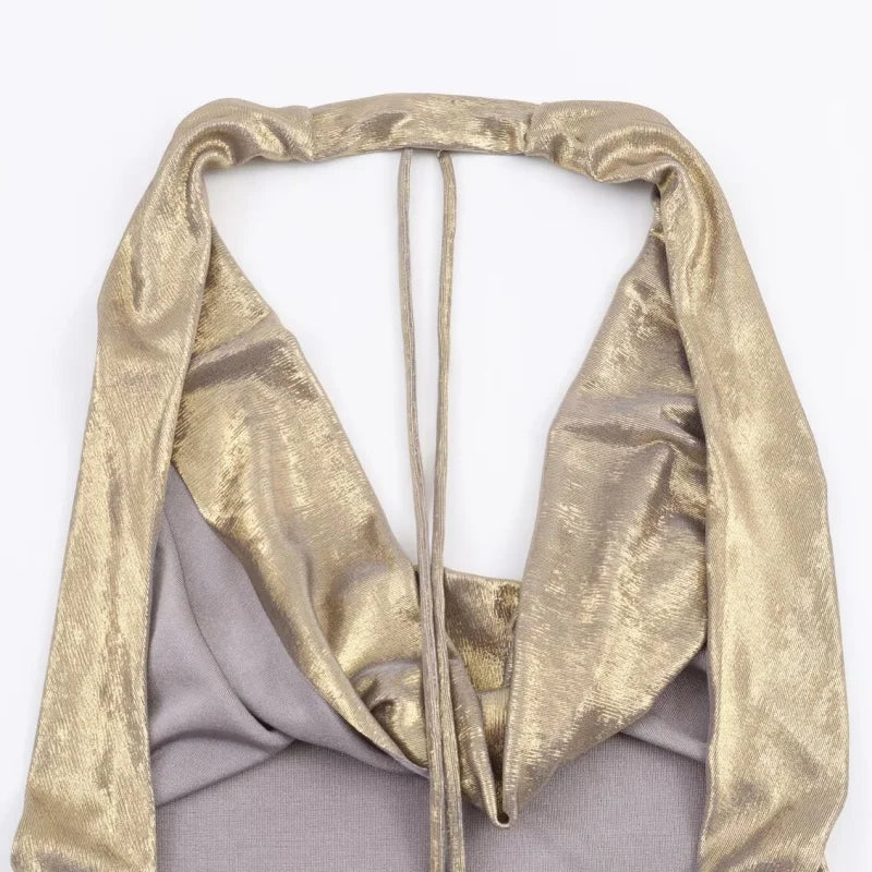 Gold Halter Neck Tank