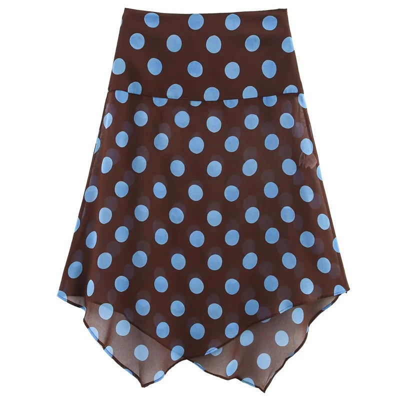 Chiffon Polka Dot Skirt Set