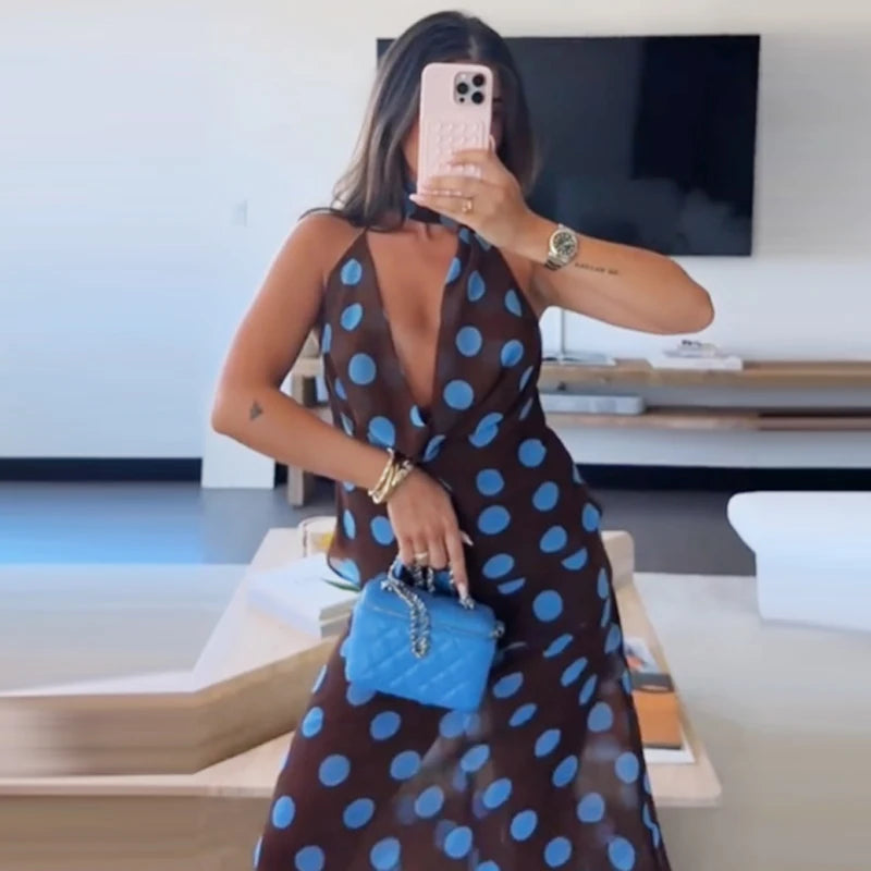 Chiffon Polka Dot Skirt Set